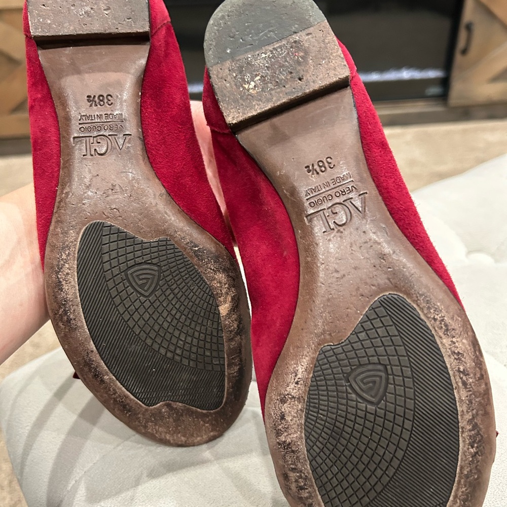 AGL Red Suede Heels